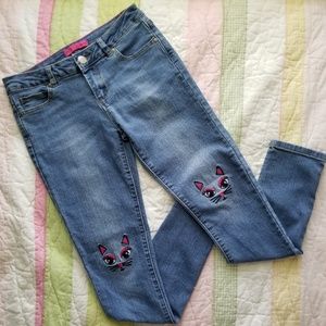 MEOW! 😻Betsey Johnson Girls Skinny Jeans sz 14